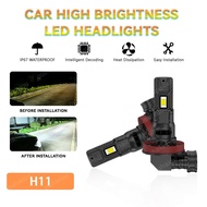 2Pcs Fog Light  H11 H8 LED Headlight Bulbs 6500k  White H11 H8  Fog Light Headlight For Car 12V
