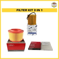 3 IN 1 CABIN AIR OIL FILTER KIT FORD EVEREST 2.0 FORD RANGER T6 T7 4WD MAZDA BT-50 2.2 3.2