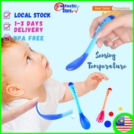 Baby Spoon Fork set Sudu Baby silicone Sensing Temperature Baby Silicon Fork and Spoon Set Baby Spoon/Baby Fork Temperature Detection Set Garpu dan Sudu Kanak-kanak 婴儿硅胶感温汤勺