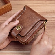 Men's Short Wallet Fashion Multifunctional Wallet Zipper Buckle Trifold Card Bag lesufgmze8