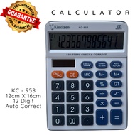 CT 958 Calculator Medium Size 16cm x 12cm Black White 12Digit Replay Check Correct
