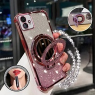 Case for Samsung A05 A05S four-corner shockproof mobile phone case 3D makeup mirror stand new bracel