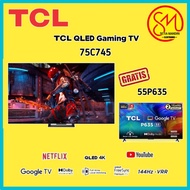 TCL LED TV 75C745 QLED GAMING TV UHD 4K SMART GOOGLE TV 144HZ VRR 75 INCH