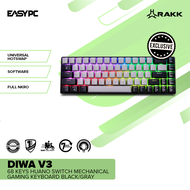 EasyPC | RAKK DIWA and DIWA V2 68 Black or White  or DIWA V3 Grey or Black Mechanical Gaming Keyboar