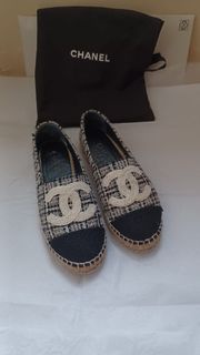 Chanel 經典雙C格紋麻底鞋