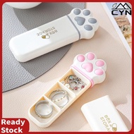 3 Grids Cat Claw Pill Box Fashion Portable Storage Container Weekly Medicine Pill's Box Pill Case Dr