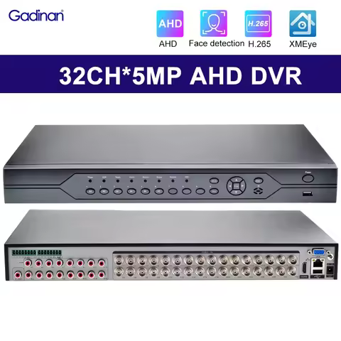 Gadinan AHD CCTV Camera 32CH 5MP 32 Channel AHD DVR H.265 CVI TVI NVR HDMI VIDEO 6 in 1 Coaxial Hybr