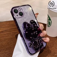Casing iPhone 13 iPhone 13 Pro iPhone 13 Pro Max Sparkling powder electroplated silicone soft shell cute rabbit phone case anti drop
