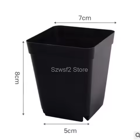 1/2/5/10pcs 7cm Gardening Plastic Black Color Flower Pots Planters Creative Small Square For Succule