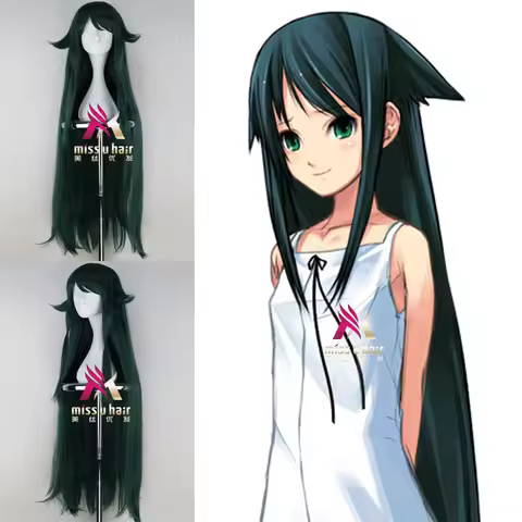 Japanese Game SaYa No Uta women Saya cosplay wig Saya role play long green hair wig costumes + Wig C