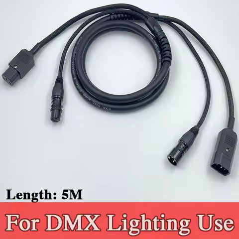 5M Combo Dmx Signal IEC Power Hybrid Cable 3x2.5mm² Power Cord XLR-3p Plug Combination Cable Customi