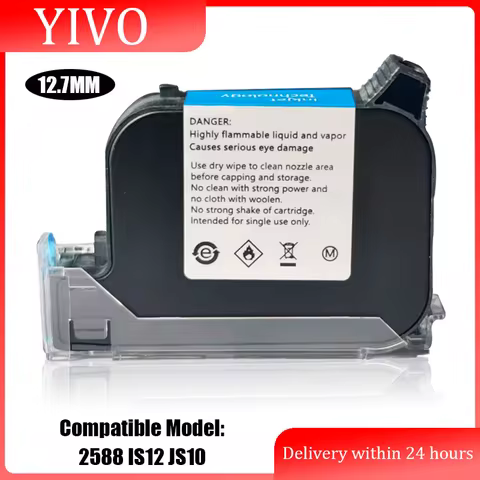 2588 2588+ JS12 JS12M 600DPI 12.7mm Handheld thermal inkjet Printer Fast Dry EcoSolvent Ink Cartridg