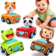 Stargo Press to Go Car Toys, Toys for 1 Year Old Boy, Baby Toys 6-12 Months | 4-Pack Animal Cars – B