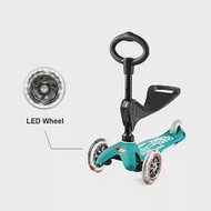 【Micro 滑板車】Mini 3in1 Deluxe LED發光輪 - 土耳其藍