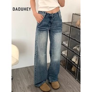 DaDuHey Hot Girl Low Waist Skinny Jeans Straight Wide Leg Slimming Draping Mopping Pants Jeans For W
