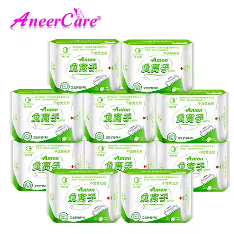10 Pack Love Moon Anion Sanitary Pads 100% Cotton Anion Pads Winalite Anion Love Moon Strip Panty Li