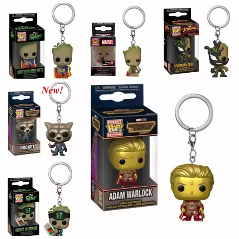 FUNKO Pop Guardians of the Galaxy 2 Star-Lord Rocket Tree Man Grootted Keychain Toys for Children Gi
