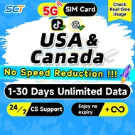 Wefly USA & Canada SIM Card 5-30 Days Daily 500MB-2GB 5G/4G Unlimited Data eSIM USA SIM Card