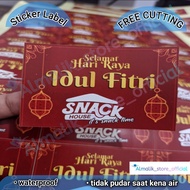 Cetak Stiker Label Idul Fitri A3 Buat Kemasan Toples kue Minuman makanan terimakasih