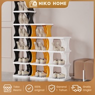 Niko Home 6-Tier Plastic Shoe Rack Functional Storage Easy to Clean for Home PPU Plastic Material Si