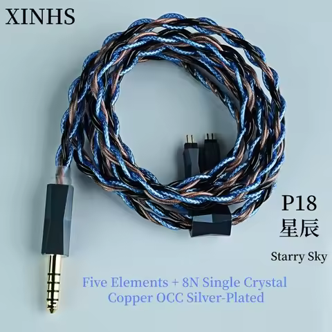 XINHS P18 Starry Sky 6-core Five Elements + 8N Single Crystal Copper OCC Silver-Plated Hybrid Headph