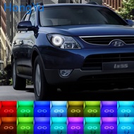 Headlight Multi-color RGB LED Angel Eyes Halo Ring Eye DRL RF Remote Control for Hyundai veracruz ix