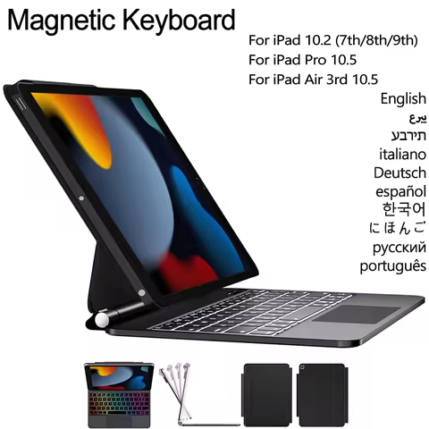 Magnetic Keyboard for iPad 9th/8th/7th Generation 10.2 inch iPad Air 3rd Gen iPad Pro 10.5 inch with
