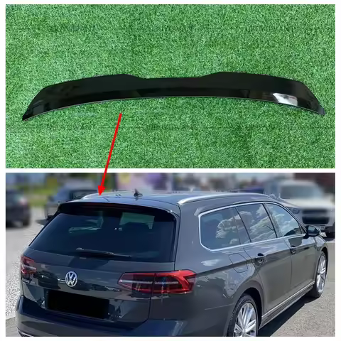 For Volkswagen Passat B8 Estate 2015 + Gloss Roof Spoiler Extension ABS Material Universal CAR WING 