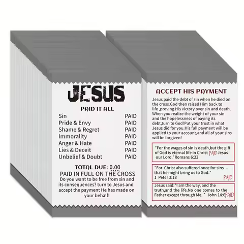 50/100 Pcs Gospel Booklet Card - Flat Illustration Pocket Bible Verse Card Prayer Postcard Poem Book