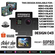 GOPRO HERO 4 , HERO 5 , HERO 6 , HERO 7, SJCAM 5000 , XIAOMI YI CAM 2K STICKER SKIN (DESIGN 043)