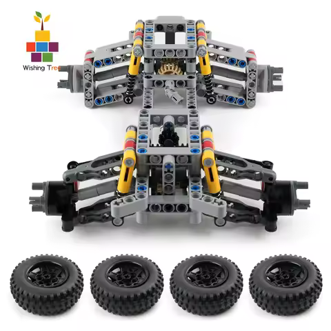 MOC 4WD Four-Wheel Drive Independent Suspension Differential Chassis with Steering Axle Building Blo