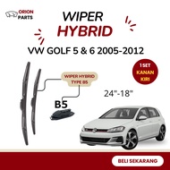 Volkswagen Golf 5 & 6 Hybrid Wiper Blades Right Pair Front WiperKiri