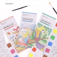 SUNNYFAN With Paint and Brush Watercolor Paper Pocket Drawing Book School Art Supplies Painting Supplies Watercolor Papers Doodle Book Watercolors Coloring Books Blank Doodle Book Set Gouache Graffiti Picture Book Gouache Picture Book