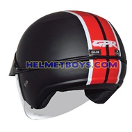 GPR AEROJET Shorty Motorcycle Helmet matt black RED PSB approved 2BEo