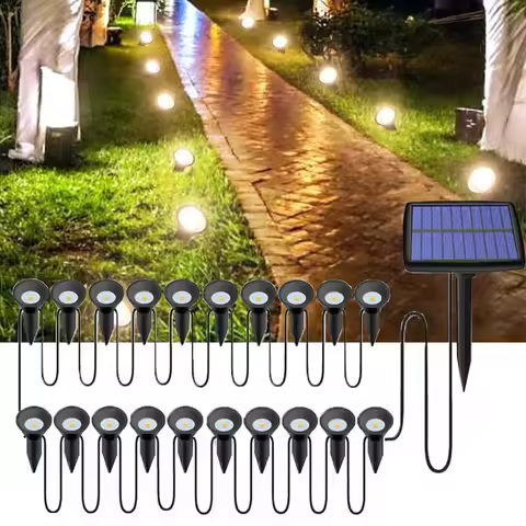 Thrisdar 20/10 IN 1 Mini Solar Spotlight Outdoor Solar Pathway Light Solar LED Landscape Spotlight f