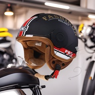 R RNG Motorcycle Helmet Retro Locomotive 34 Unisex Electric Vehicle Battery Car