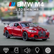 1:32 Mô hình đồ chơi ô tô cho mô hình hợp kim for BMW M4 với ánh sáng và âm thanh mở cửa kéo trở lại