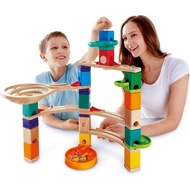 Hape Quadrilla Cliffhanger Wooden Marble Run Blocks | Marble Maze Run Set E6020 (FREE 50pcs Marble)