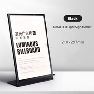L-Shaped Illuminated Menu Board with Light 3 Modes Menu Board 7 Colors LED Display Board Menu Board 