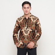 Kemeja Batik Pria Atasan Batik Modern Lengan Panjang Warna Dasar Hitam OLR087