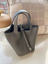 連正單！Hermès picotin 18 gris meyer 積雨雲灰銀扣