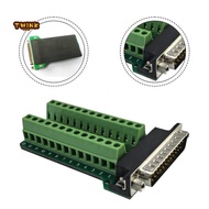 DB25 male to terminal block adapter, 25-pin connector, nut type DB25-G2-01