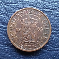 Uang kuno koin ½ Cent Nederlandsch Indie tahun 1932