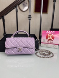 🌟Chanel AP3226B cf mini handle woc 粉紫色💜Size: 17cm *10cm *4cm 現貨 好價🎁