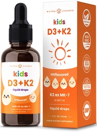 Kids Vitamin D 3 K2 Drops | Vitamin D3 & K2 MK-7 | Liquid Vitamin D for Kids 1000 IU | Healthy Bones