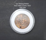 2pcs Penang British East Indies 2cents / Double Pice 1825 Low Grade #25