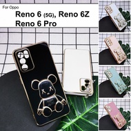 Mobile Case For Oppo Reno 6 5G Reno 6 Pro Reno 6Z Cute Fat Bear Stand I Ring Holder Cover Casing