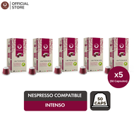 (เซ็ต 5 กล่อง x10 แคปซูล) Punto Italia Espresso กาแฟแคปซูล INTENSO อาราบิก้า 60% สำหรับเครื่อง Nespr
