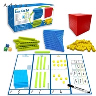 [Adepe] Base Ten Blocks with Place Value Chart Hands-on Learning-Style Math Teaching Set with Board 