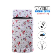 Washing Machine Cover 9-12kg Top Load Cover Washing Machine Dustproof Waterproof Sun-proof
